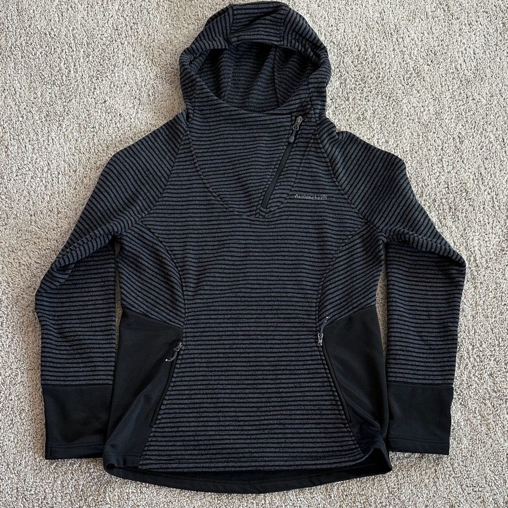 Avalanche Black and Gray Striped Hoodie